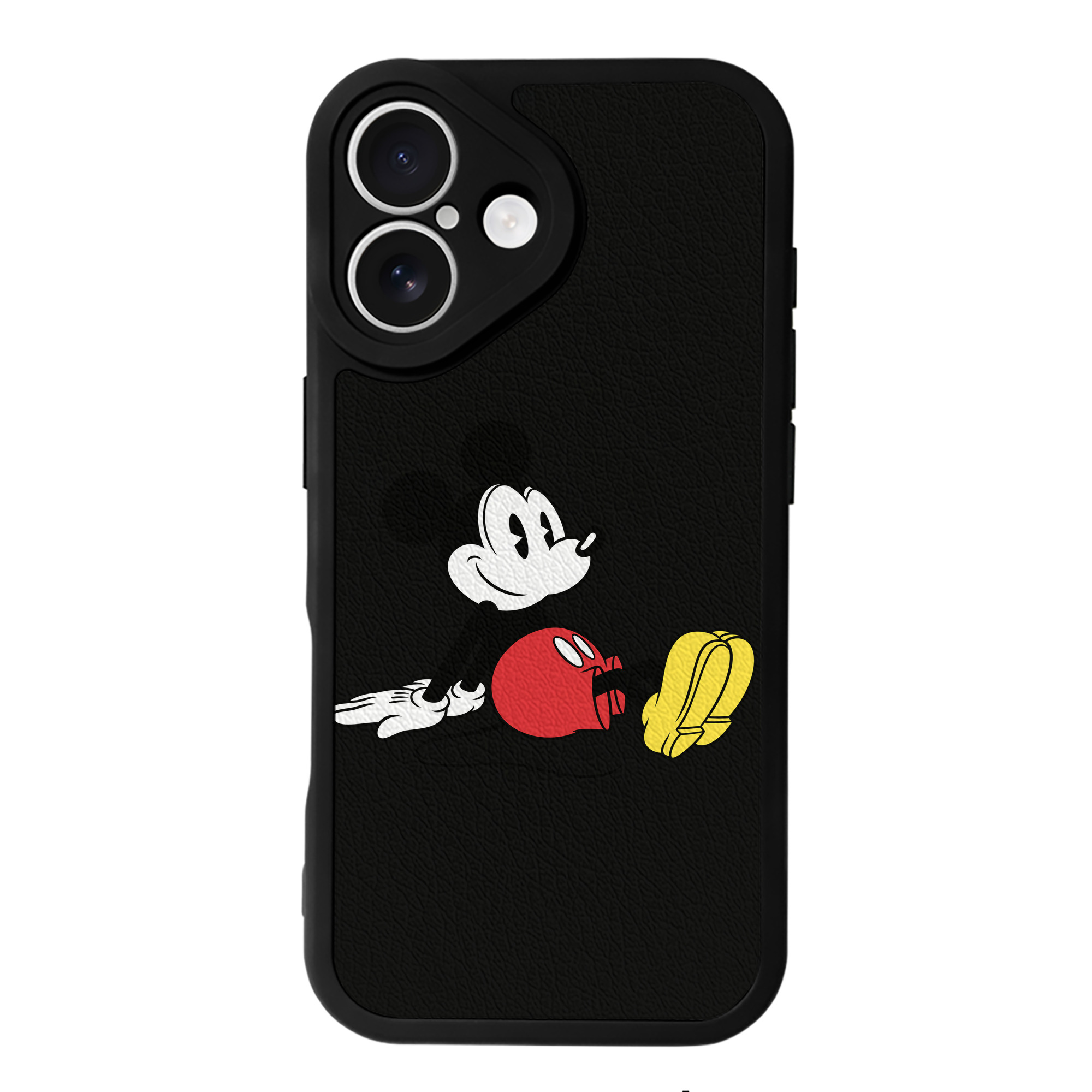 （画像用） ミッキーマウス Mickey Mouse 【iPhone 16シリーズ対応】シリコンスマホケース（レザー調） 材質：シリコン